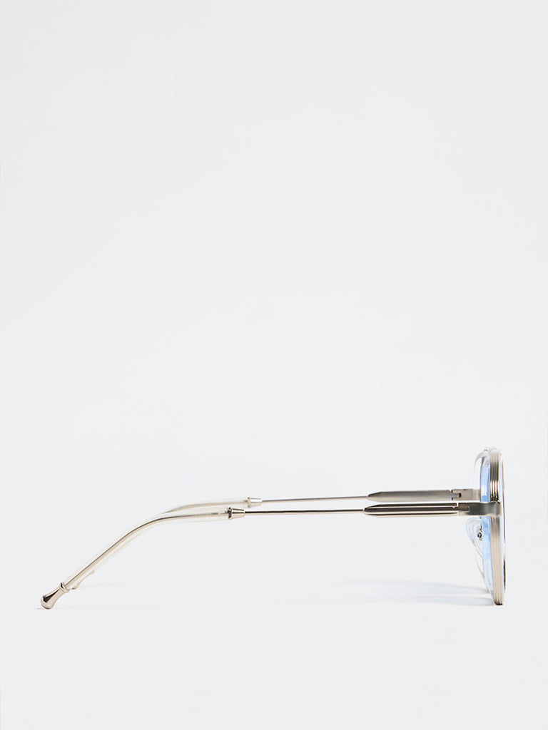 Nuon Blue Geometric Sunglasses - Comes with a Pouch and Cleaning Cloth