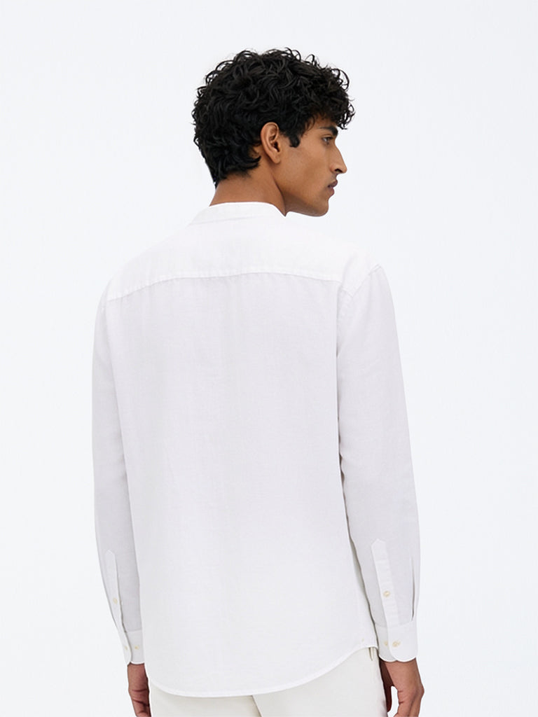 Ascot Off-White Solid Relaxed-Fit Shirt