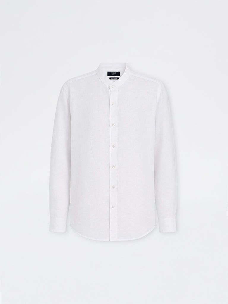 Ascot Off-White Solid Relaxed-Fit Shirt