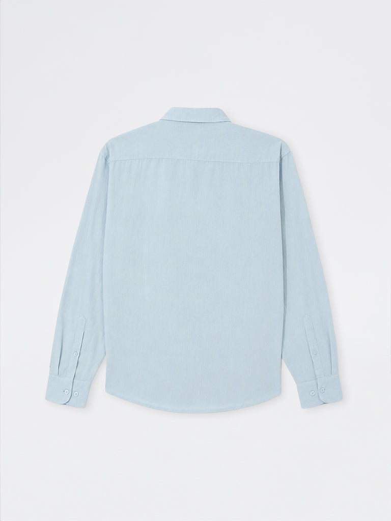 WES Casuals Light Blue Relaxed-Fit Cotton-Blend Shirt