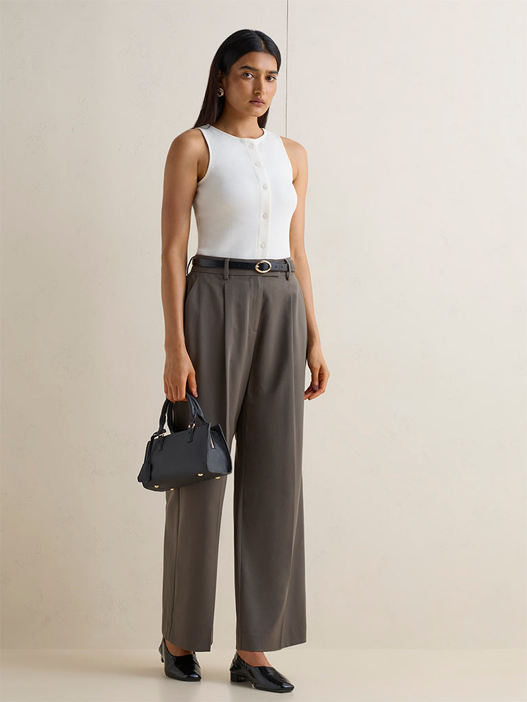 Wardrobe Ivory Solid Cotton Top
