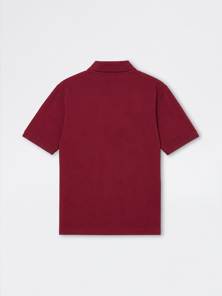 WES Casuals Red Relaxed-Fit Cotton-Blend Polo T-Shirt