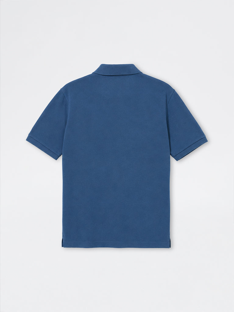 WES Casuals Blue Relaxed-Fit Cotton-Blend Polo T-Shirt