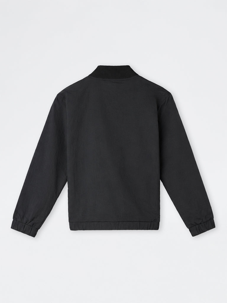 Boys Black Text-Detail Bomber Jacket