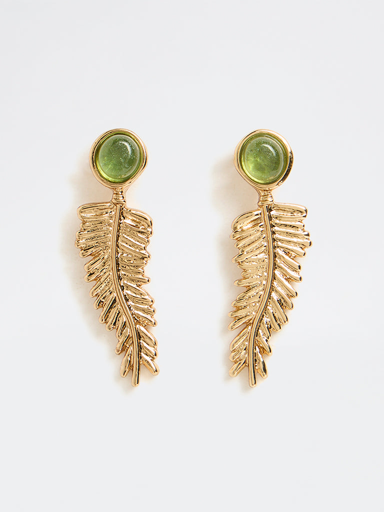 Westside Accessories Gold Leaf Dangler Earrings