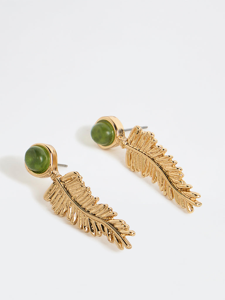 Westside Accessories Gold Leaf Dangler Earrings