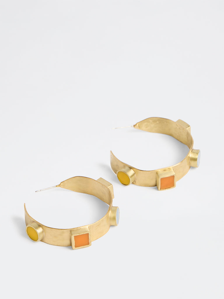 Westside Accessories Gold Statement Hoop Earrings