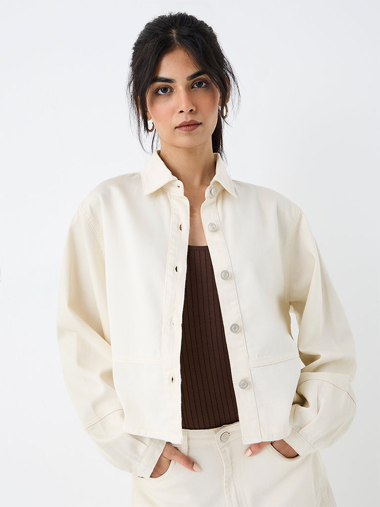 LOV Off-White Cotton-Blend Jacket