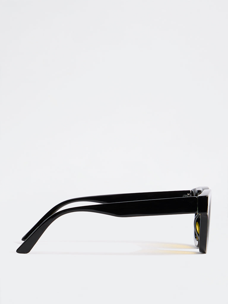 Nuon Black Round Frame Sunglasses - Comes with a Pouch and Cleaning Cloth