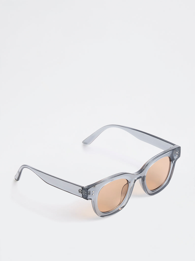 Nuon Grey Round Frame Sunglasses - Comes with a Pouch and Cleaning Cloth