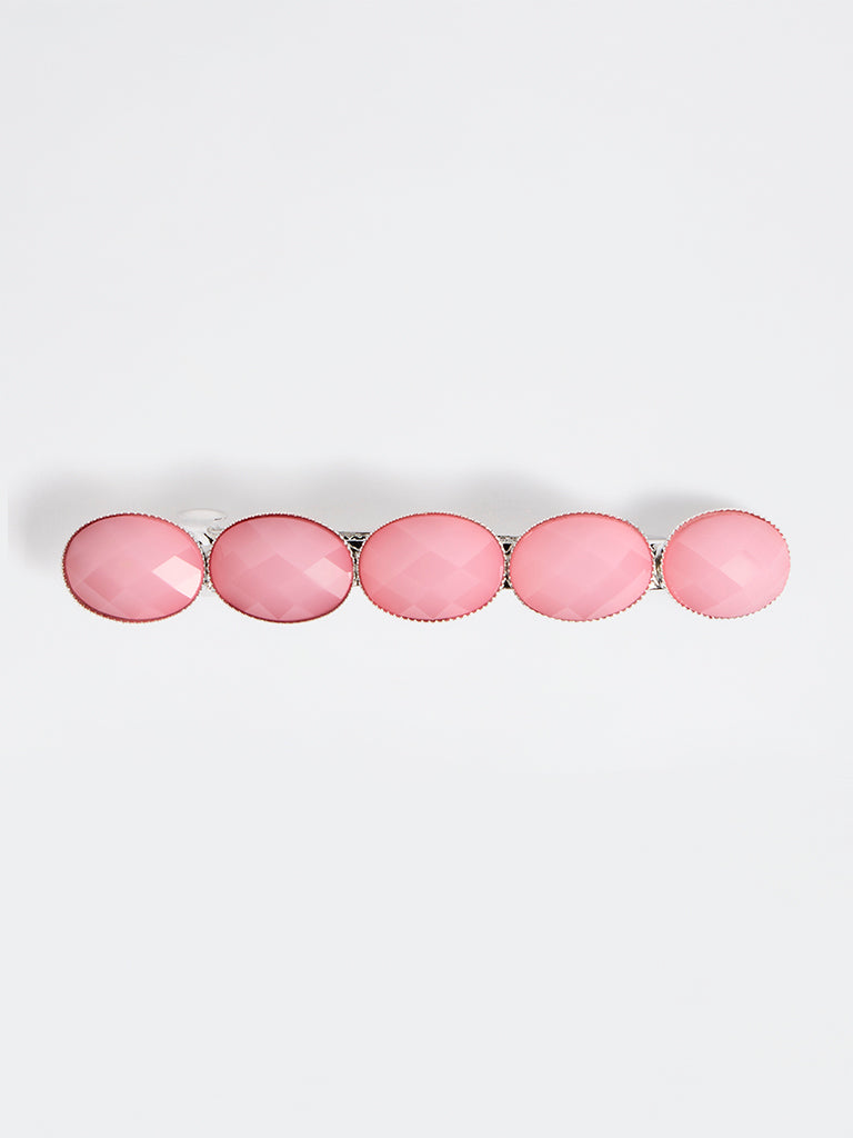 Westside Accessories Pink Stone Barrette Hair Clip