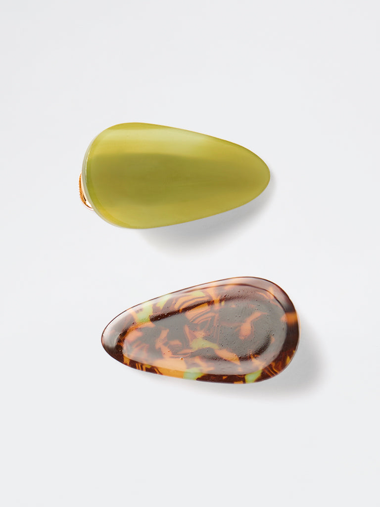 Westside Accessories Multicolour Barrette Hair Clips - Pack of 2