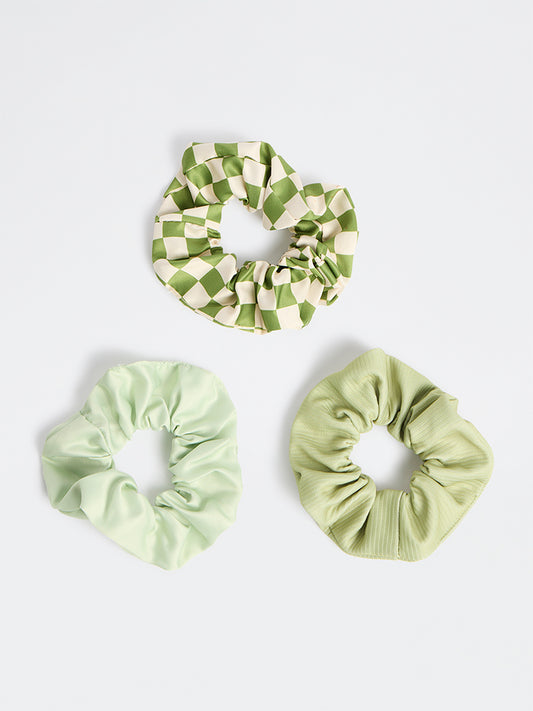 Westside Accessories Multicolour Hair Scrunchies - Pack of 3