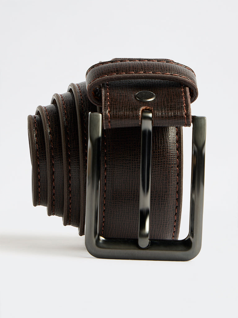 Wes Formals Dark Brown Buckled Belt