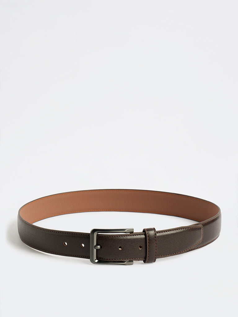 Wes Formals Dark Brown Buckled Belt