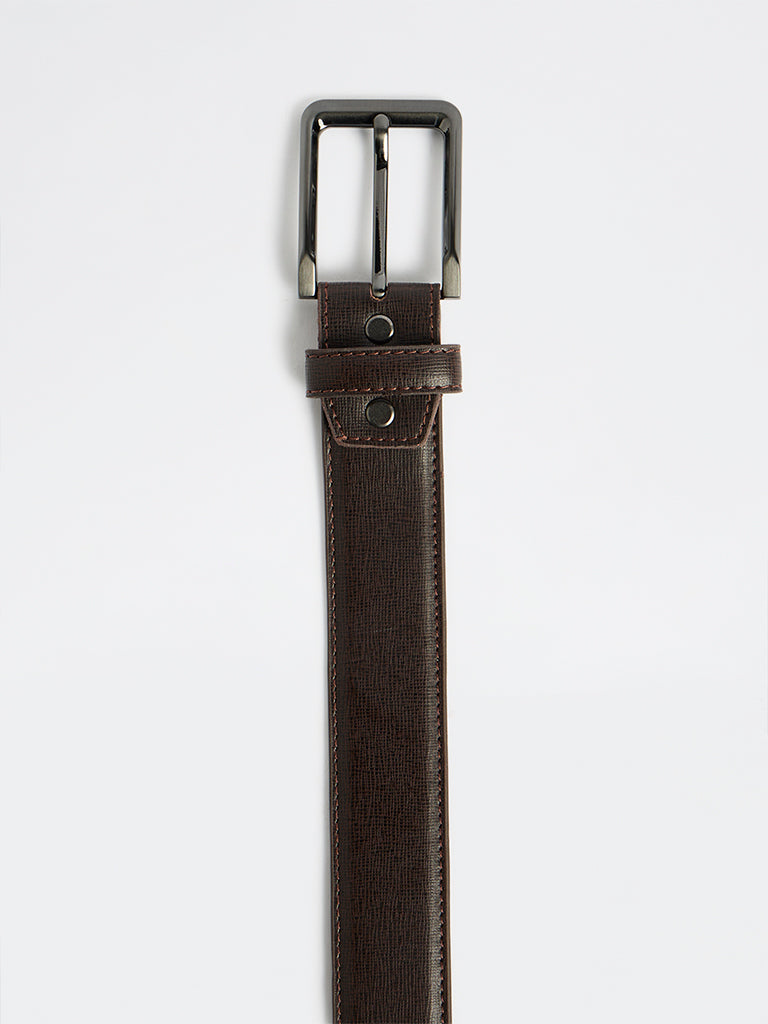 Wes Formals Dark Brown Buckled Belt