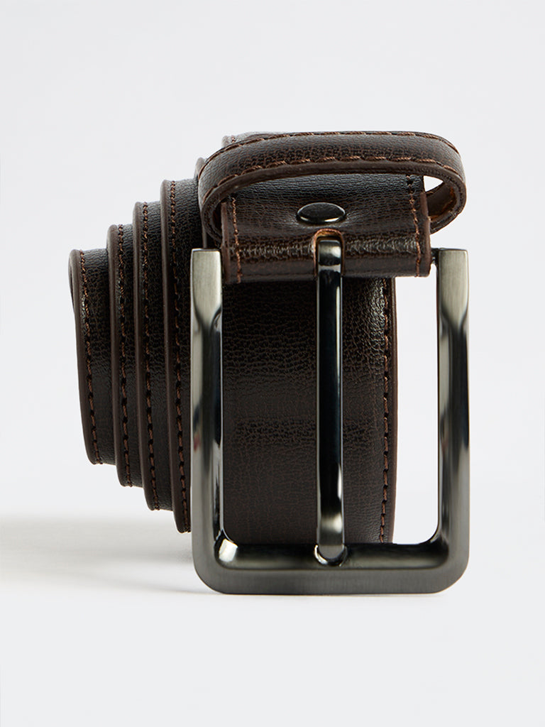Wes Formals Dark Brown Buckled Belt