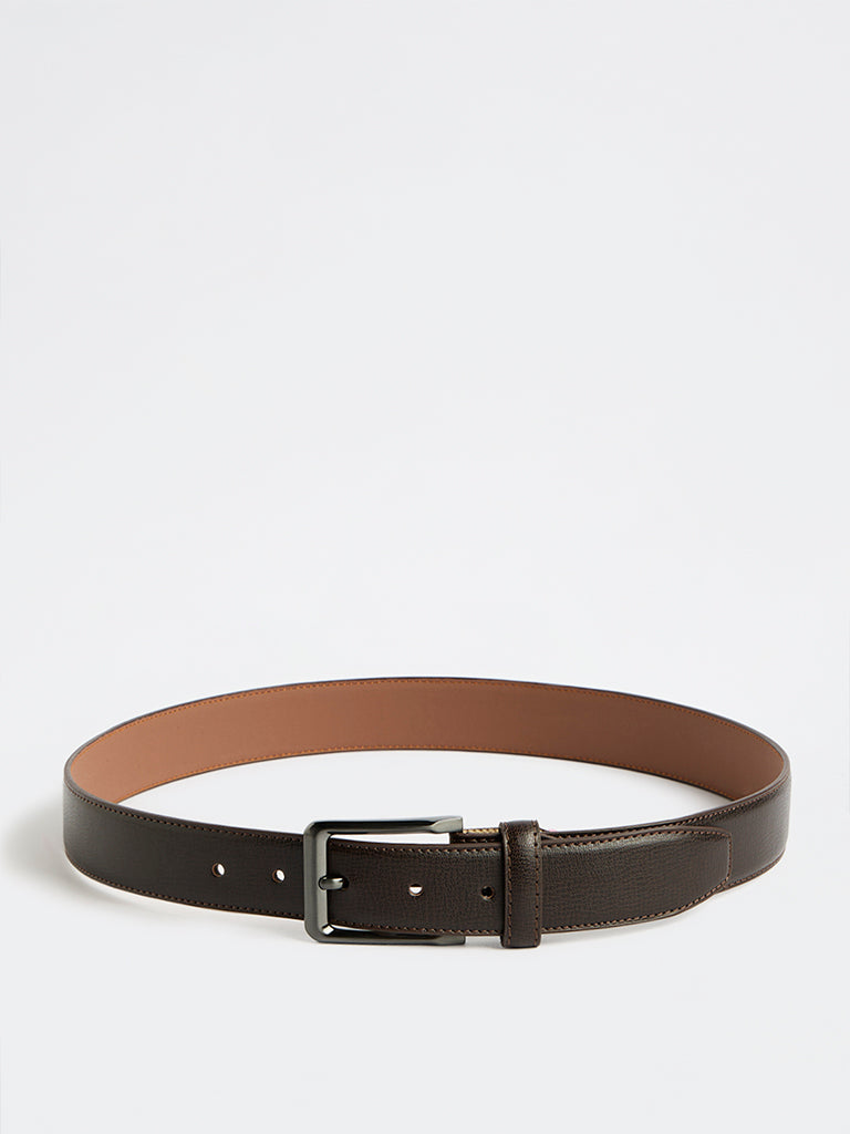 Wes Formals Dark Brown Buckled Belt