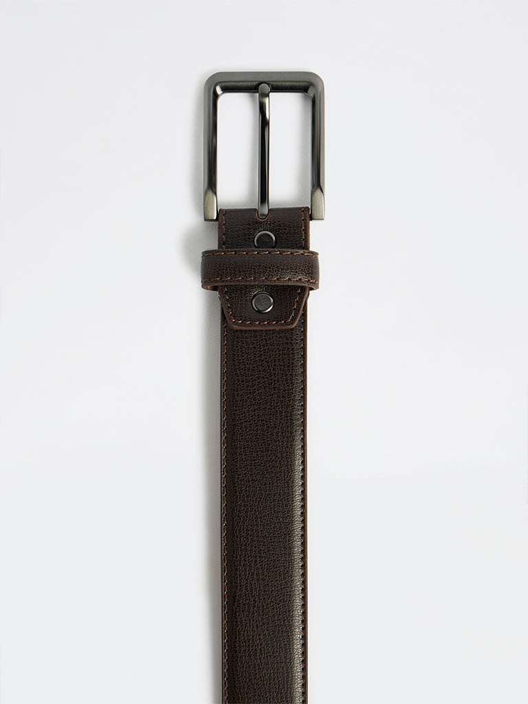 Wes Formals Dark Brown Buckled Belt