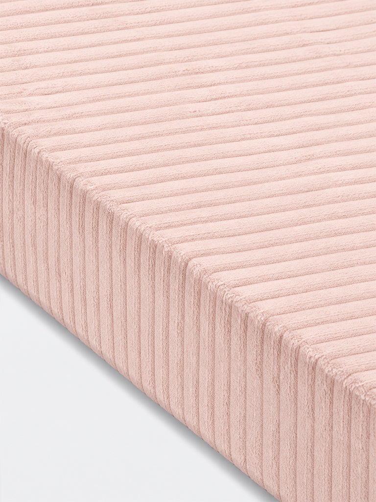 Westside Home Pink Ribbed-Textured Queen Bed Fleece Blanket
