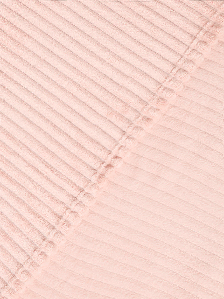 Westside Home Pink Ribbed-Textured Single Bed Fleece Blanket