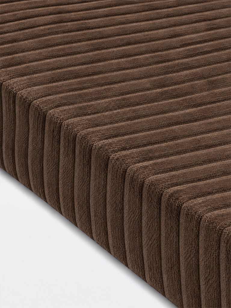 Westside Home Brown Ribbed-Textured Single Bed Fleece Blanket