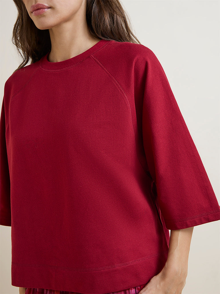 Wunderlove Red Solid Cotton Top