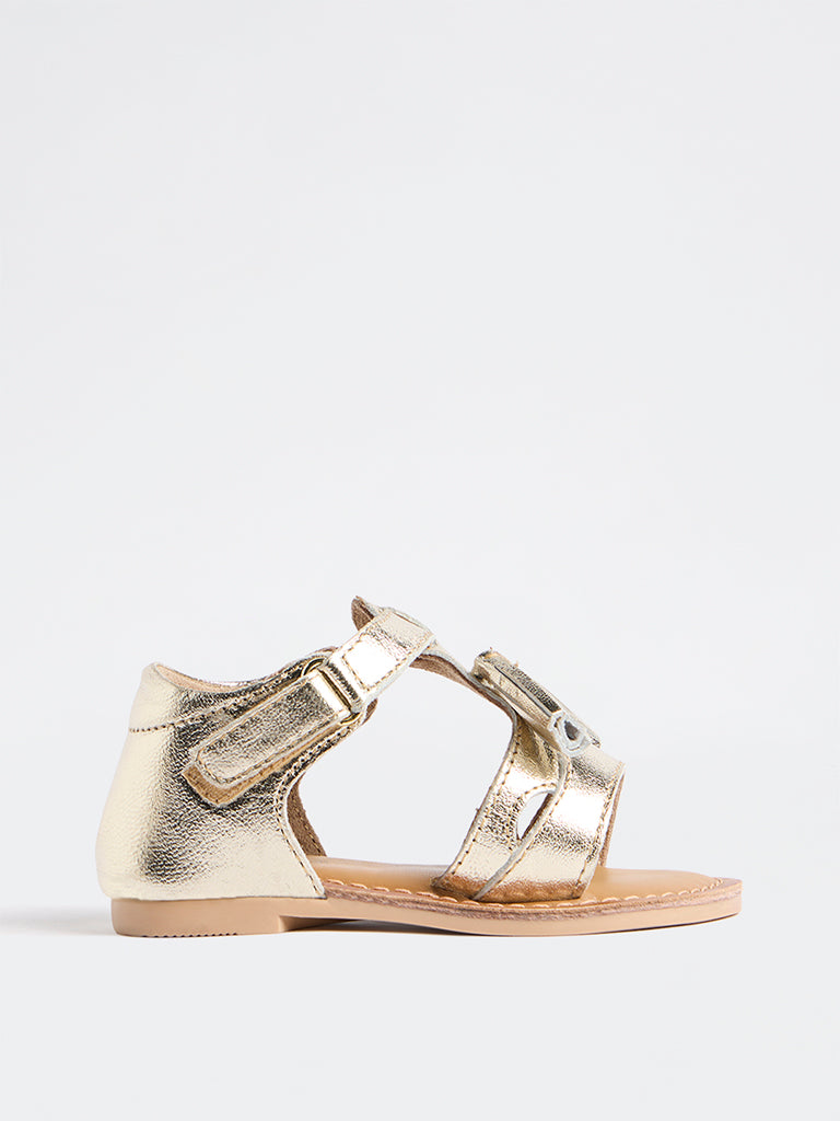 Yellow Gold Tassel-Detailed Sandals