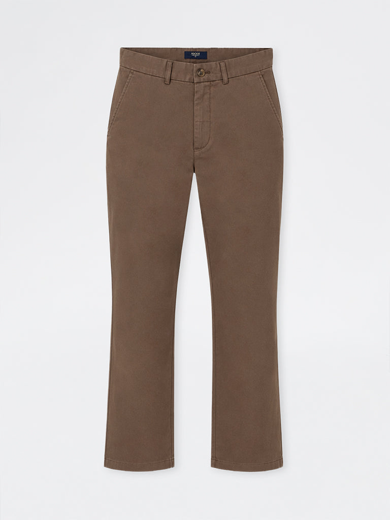 Ascot Brown Relaxed-Fit Mid-Rise Chinos