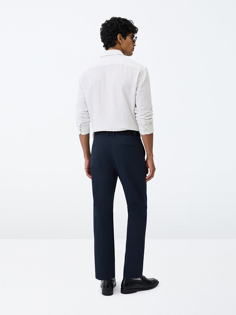 Ascot Off-White Striped Relaxed-Fit Linen Shirt