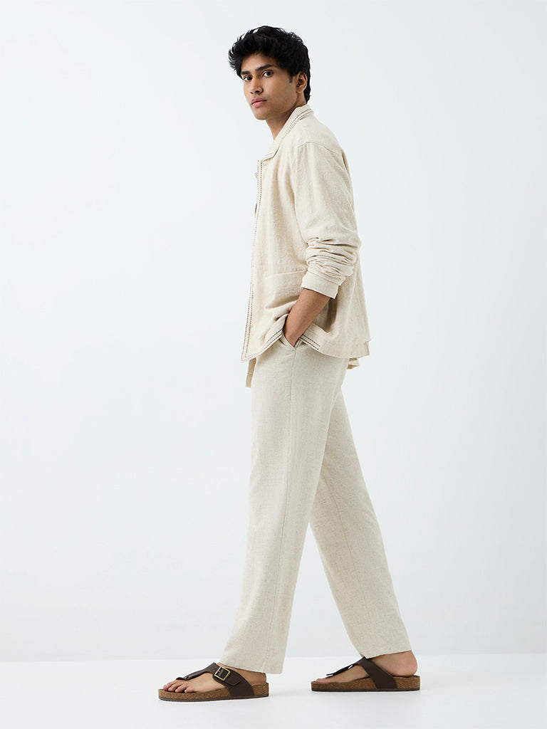 ETA Beige Relaxed-Fit Cotton-Blend Jacket