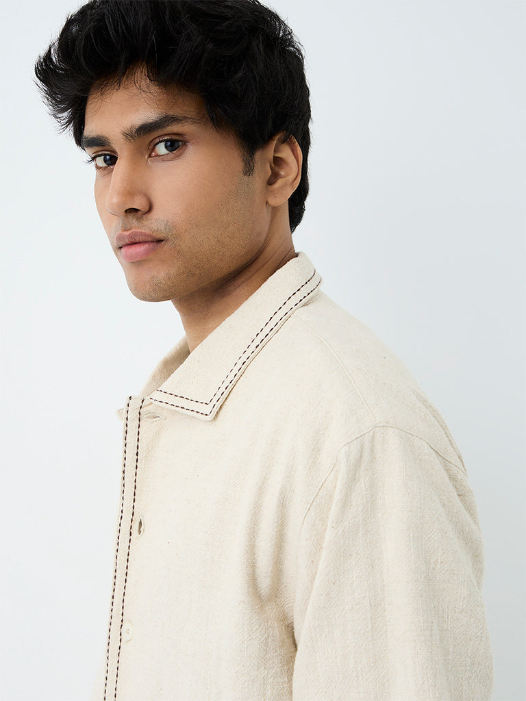 ETA Beige Relaxed-Fit Cotton-Blend Jacket