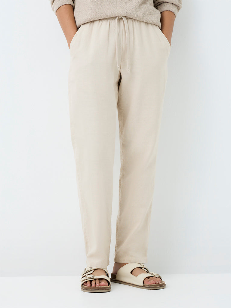 ETA Light Beige Relaxed-Fit Mid-Rise Cotton Chinos