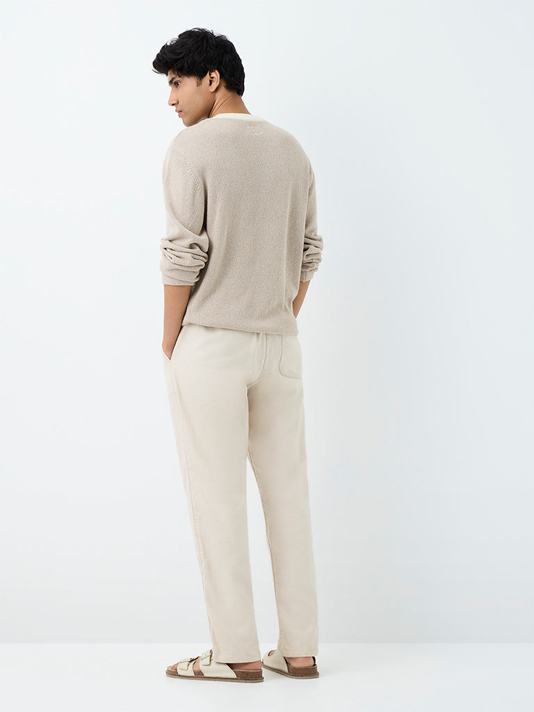 ETA Light Beige Relaxed-Fit Mid-Rise Cotton Chinos