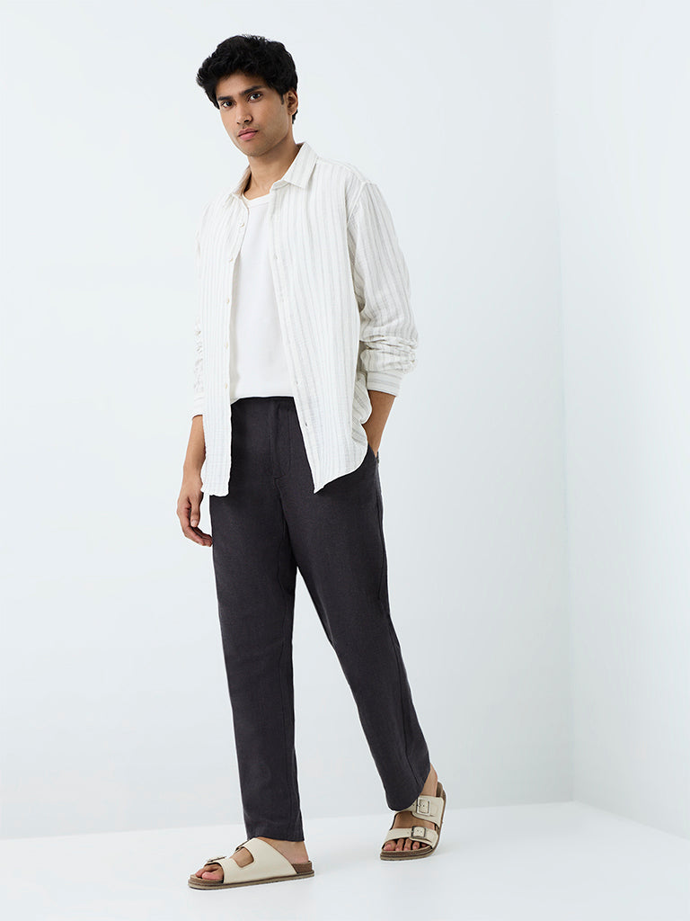 ETA Charcoal Relaxed-Fit Mid-Rise Cotton-Blend Chinos