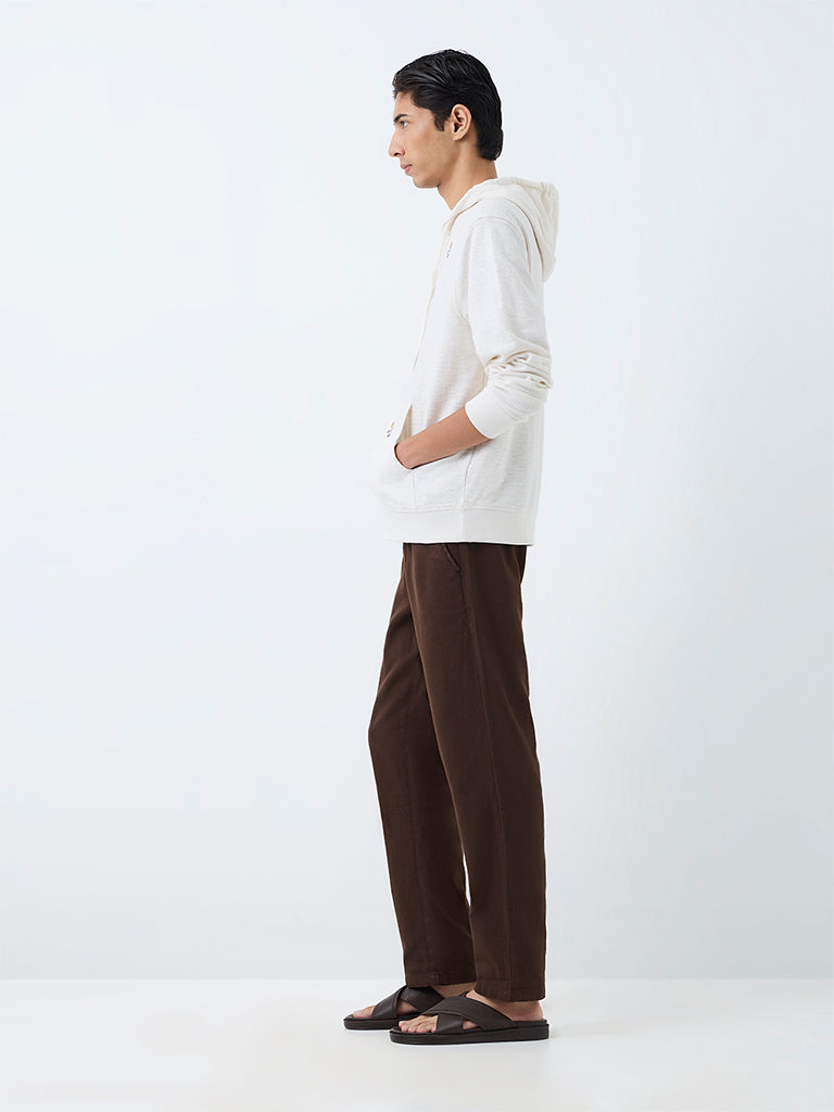 ETA Dark Brown Relaxed-Fit Mid-Rise Cotton Chinos