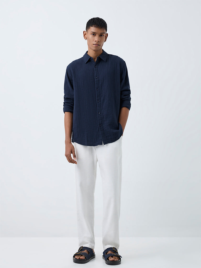 ETA White Relaxed-Fit Mid-Rise Cotton Pants