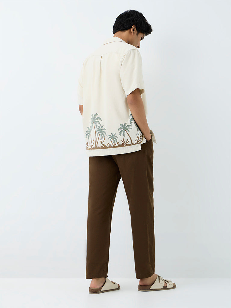 ETA Dark Brown Relaxed-Fit Mid-Rise Cotton Chinos