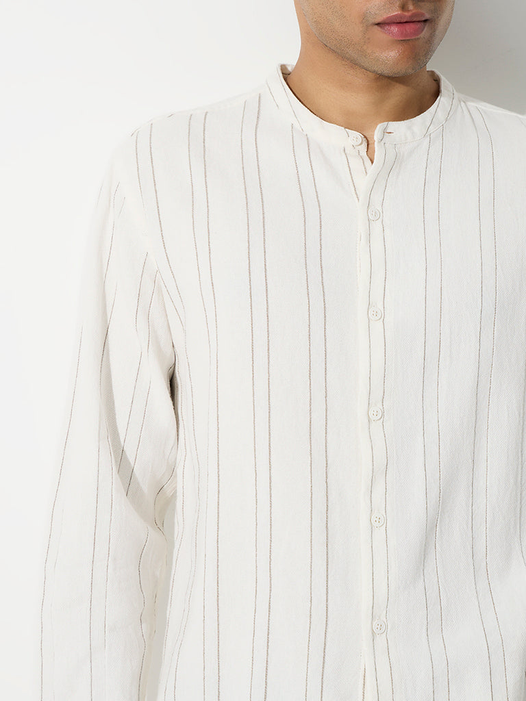 ETA Off-White Striped Relaxed-Fit Cotton Shirt