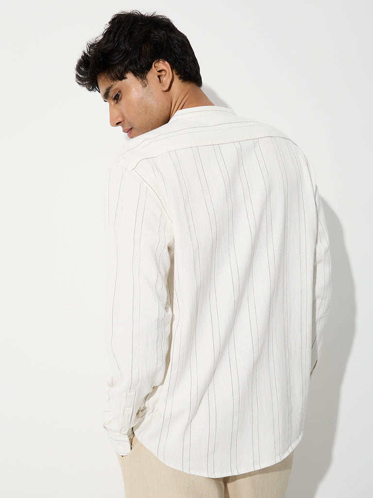 ETA Off-White Striped Relaxed-Fit Cotton Shirt