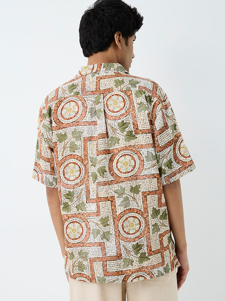ETA Multicolor Printed Relaxed-Fit Cotton-Blend Shirt