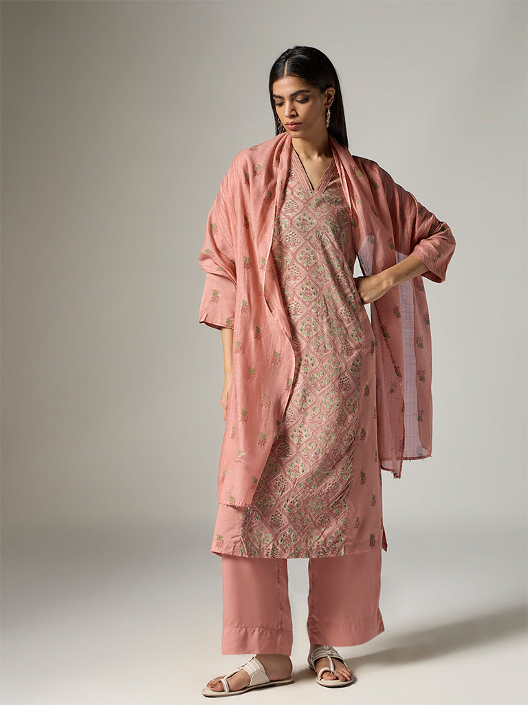 Zuba Peach Solid Pants