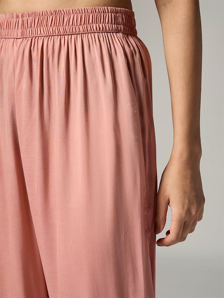 Zuba Peach Solid Pants