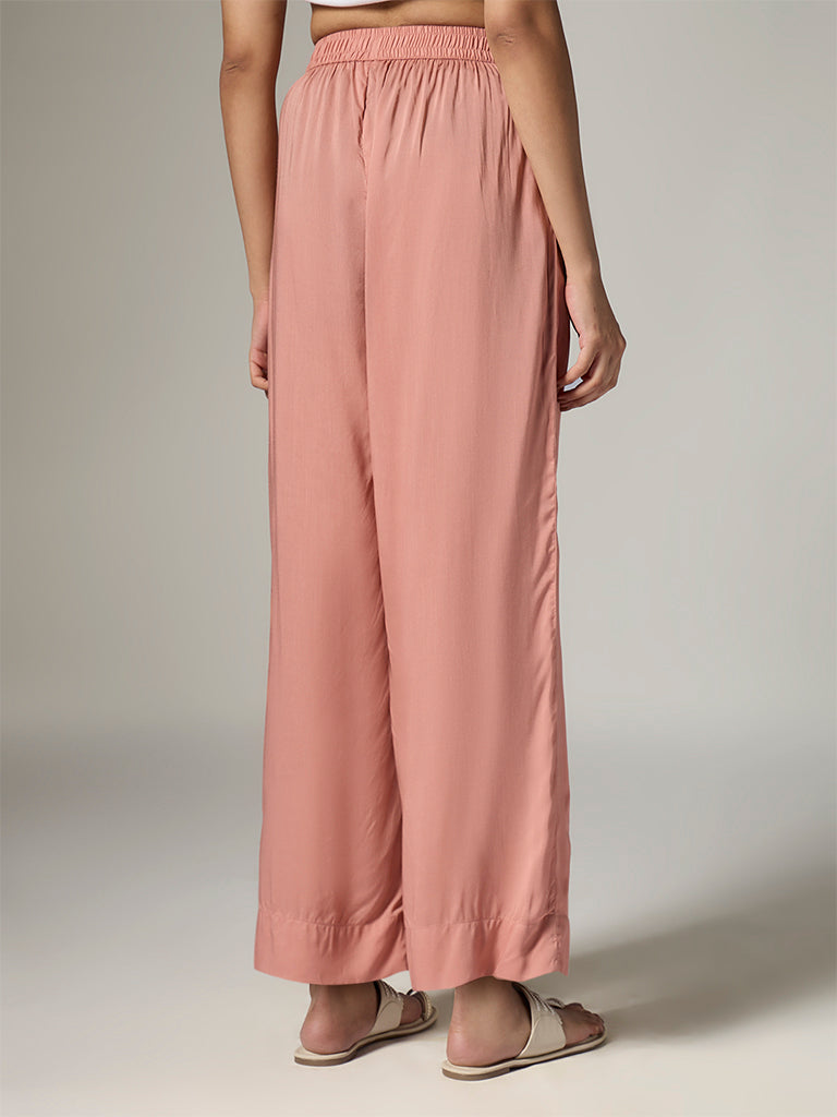 Zuba Peach Solid Pants