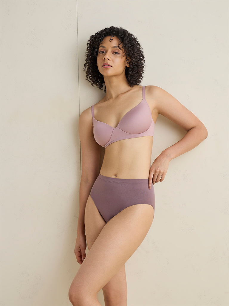 Wunderlove Dark Mauve Seam-free Full Briefs