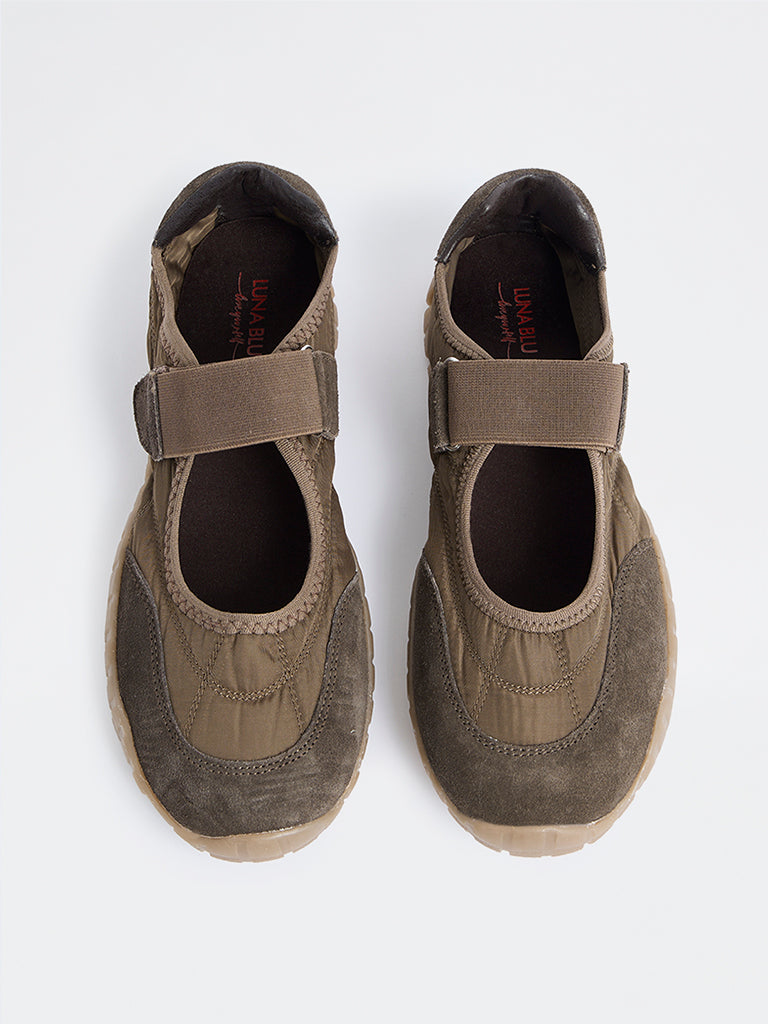 LUNA BLU Brown Colour-Blocked Sneakerinas