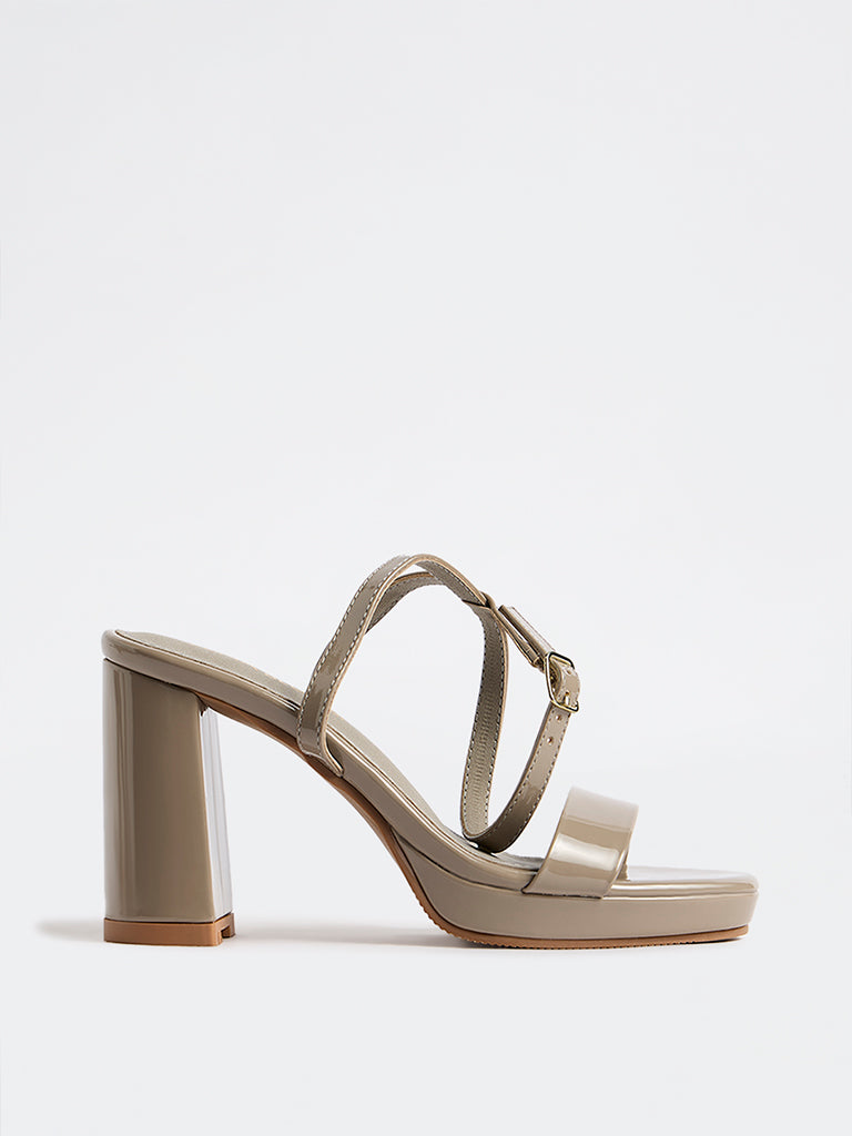 LUNA BLU Grey Platform Heel Sandals