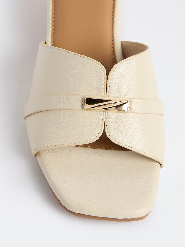 LUNA BLU Ivory Wedge Heel Sandals