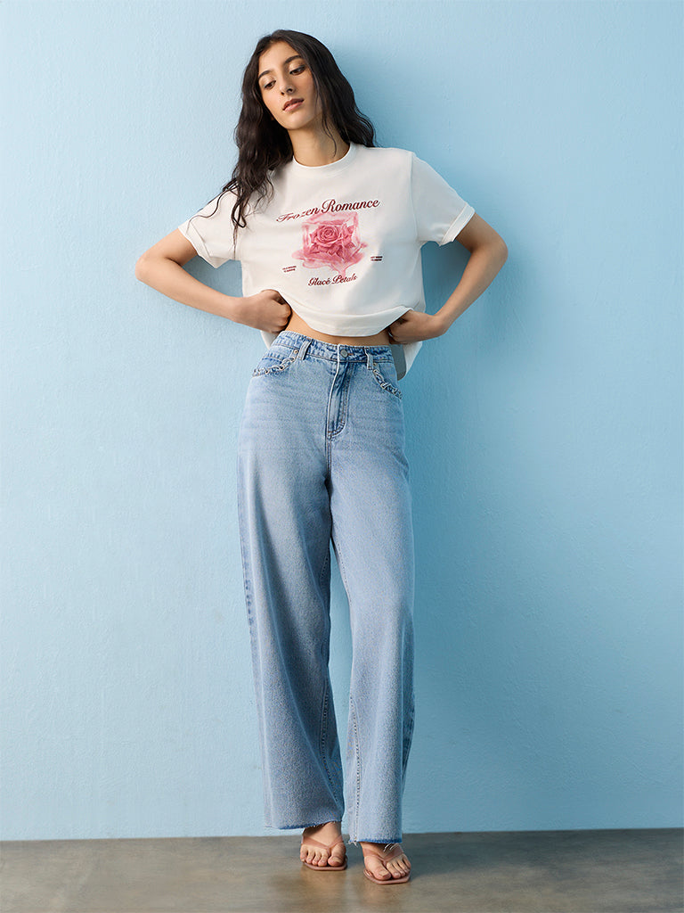 Nuon Light Blue High-Rise Jeans