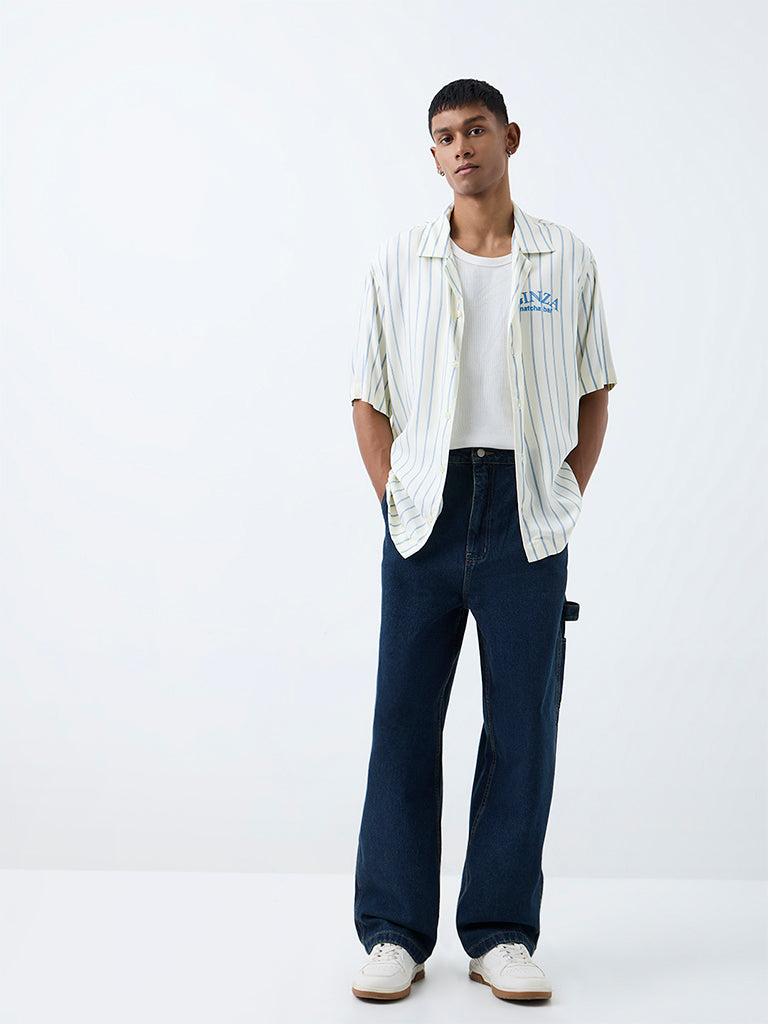 Nuon Dark Indigo Skater-Fit Mid-Rise Carpenter Jeans